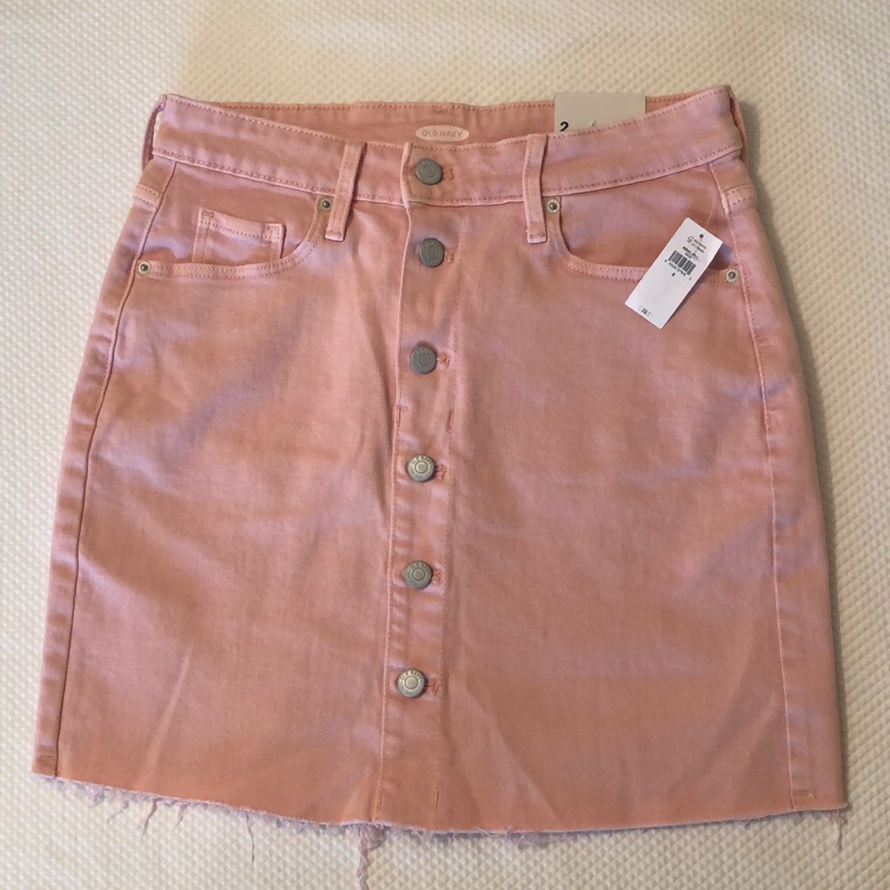 Old Navy Mini Pink Denim skirt with raw hem